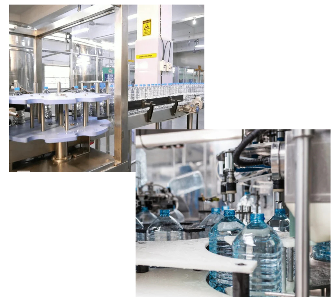 PET bottle filling and labeling machine system